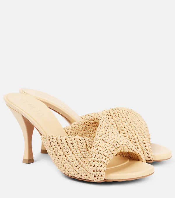  Bottega Veneta Bottega Veneta Blink 80 Crochet Raffia Mules 