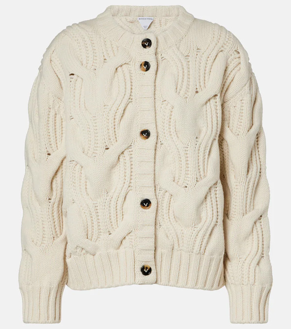  Bottega Veneta Bottega Veneta Cable-knit Wool Cardigan 