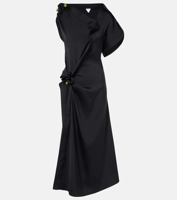  Bottega Veneta Bottega Veneta Gathered Midi Dress 
