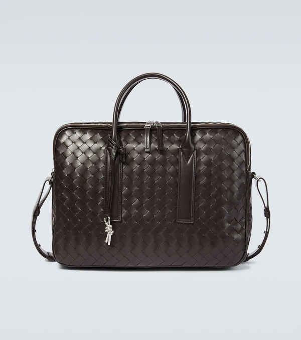  Bottega Veneta Bottega Veneta Getaway Intrecciato Leather Briefcase 