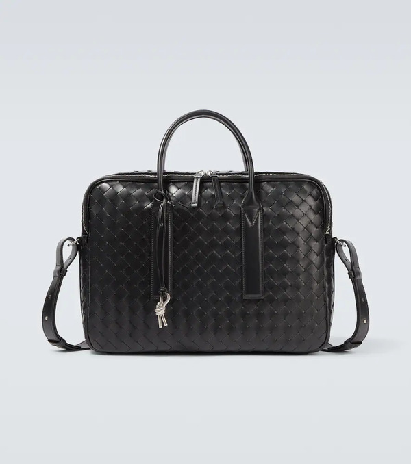  Bottega Veneta Bottega Veneta Getaway Intrecciato Leather Briefcase 