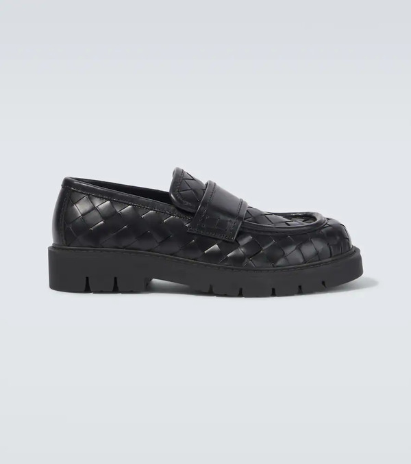  Bottega Veneta Bottega Veneta Haddock Intrecciato Leather Loafers 