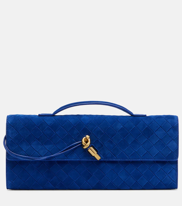  Bottega Veneta Bottega Veneta Intrecciato Suede Clutch 