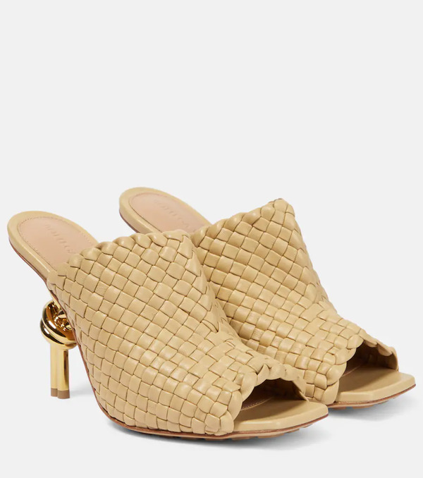  Bottega Veneta Bottega Veneta Knot Leather Mules 