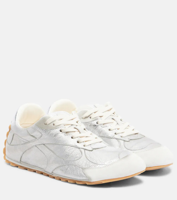  Bottega Veneta Bottega Veneta Orbit Flash Metallic Leather Sneakers 