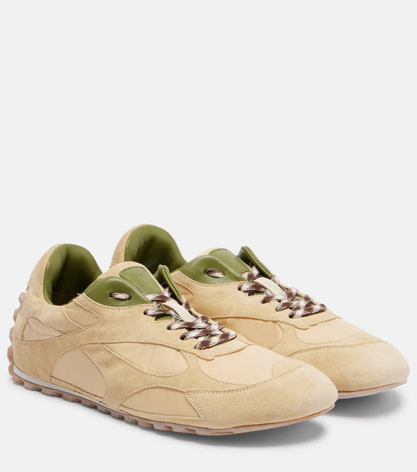  Bottega Veneta Bottega Veneta Orbit Flash Suede-trimmed Sneakers 