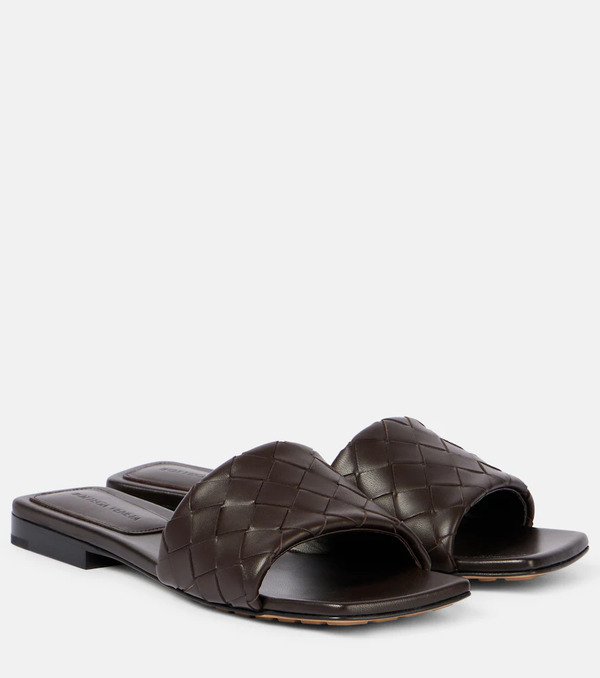  Bottega Veneta Bottega Veneta Parco Intrecciato Leather Mules 