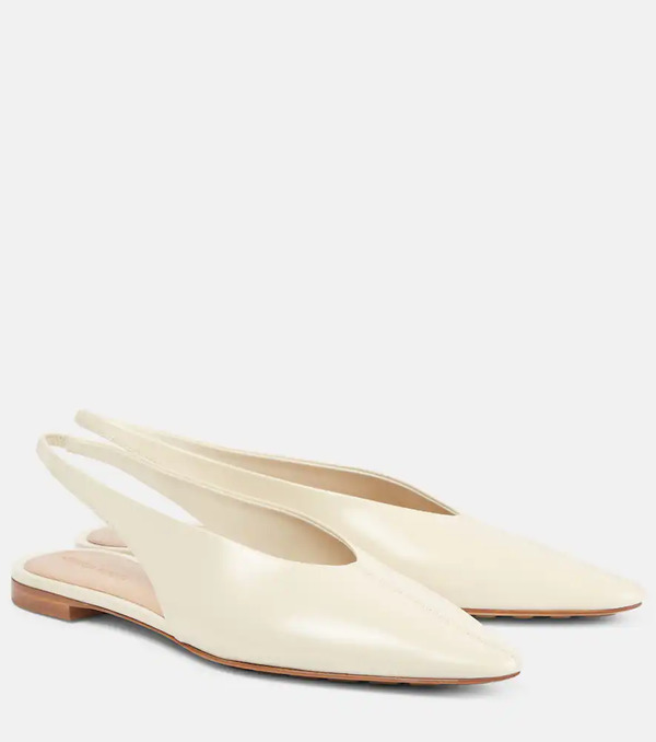  Bottega Veneta Bottega Veneta Sofia Leather Slingback Flats 