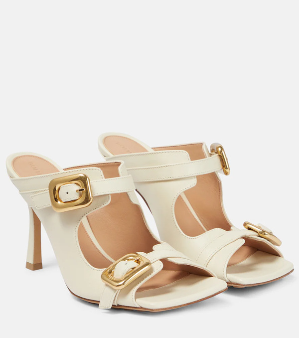  Bottega Veneta Bottega Veneta Stretch Buckle Leather Mules 