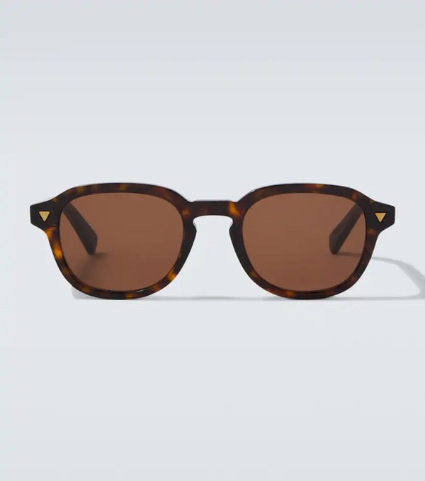  Bottega Veneta Bottega Veneta Triangle Stud Round Sunglasses 