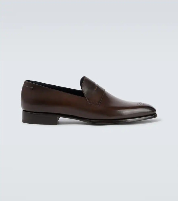  Brioni Brioni Leather Penny Loafers 