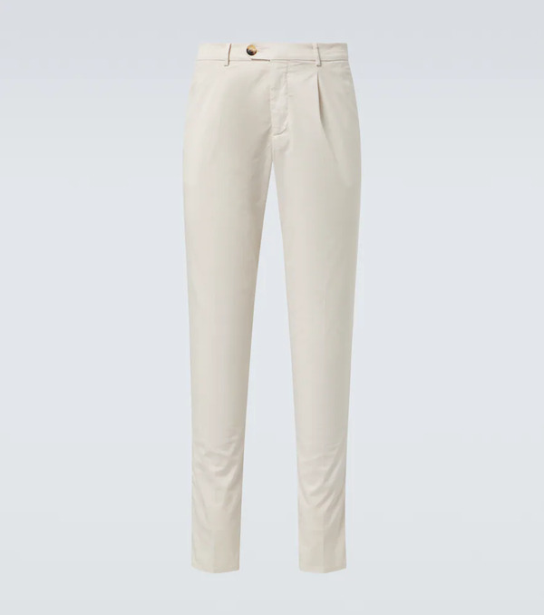  Brunello Cucinelli Brunello Cucinelli Cotton-blend Gabardine Slim Pants 