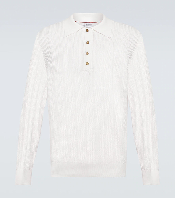  Brunello Cucinelli Brunello Cucinelli Cotton Polo Sweater 