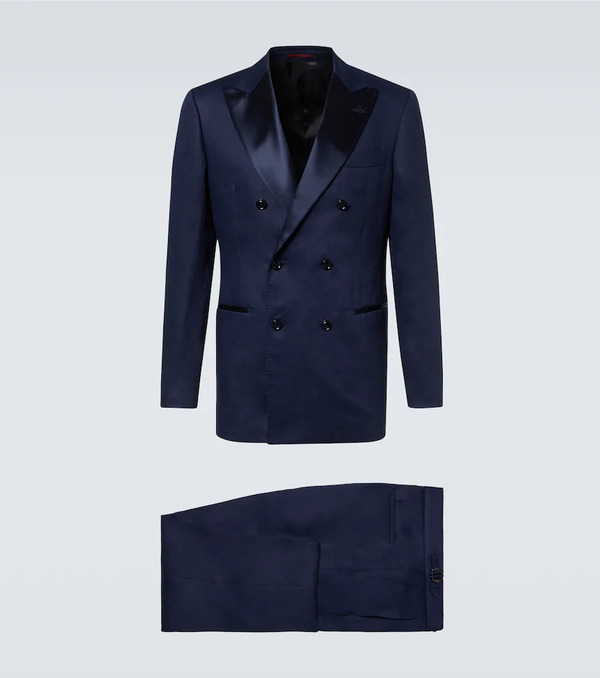  Brunello Cucinelli Brunello Cucinelli Double-breasted Linen Tuxedo 