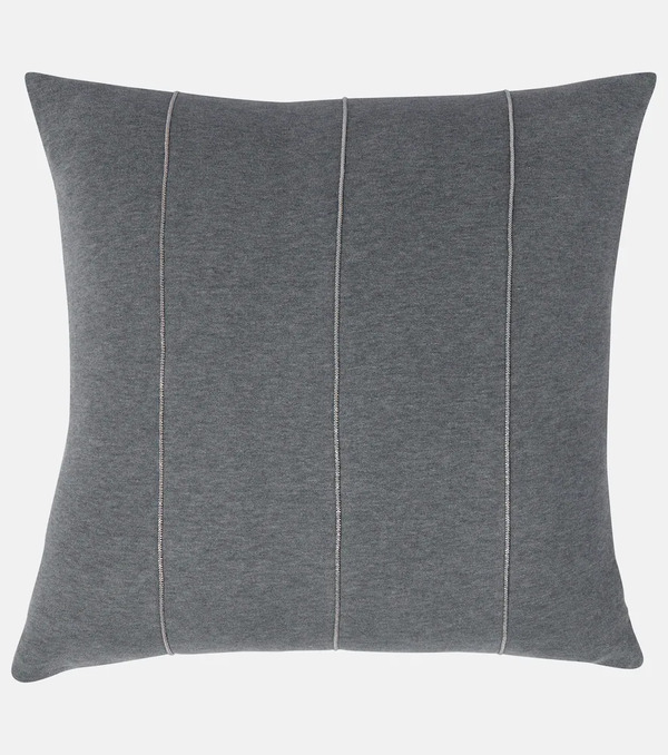  Brunello Cucinelli Brunello Cucinelli Embellished Cotton Cushion 