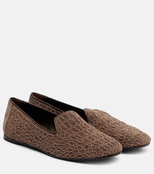  Brunello Cucinelli Brunello Cucinelli Embellished Suede Loafers 