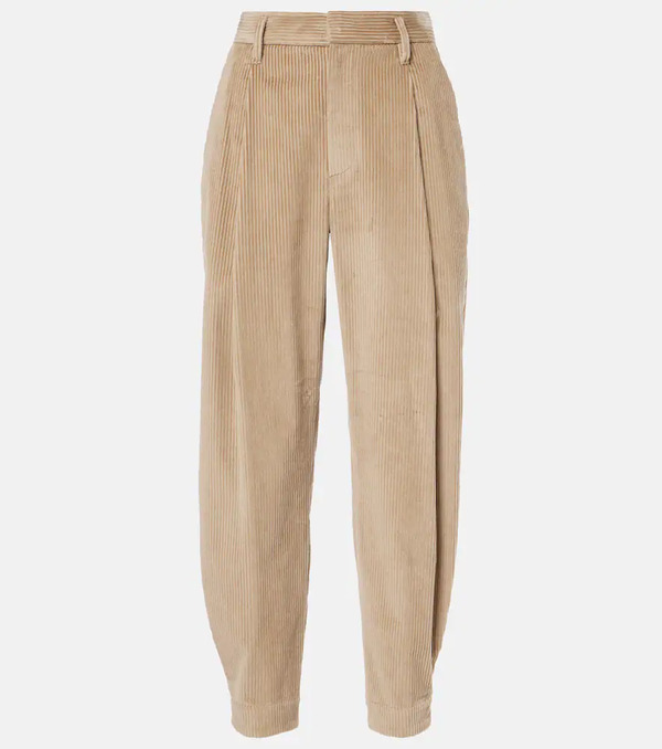  Brunello Cucinelli Brunello Cucinelli High-rise Cotton Cropped Pants 