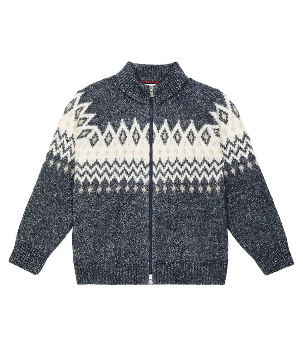  Brunello Cucinelli Kids Brunello Cucinelli Kids Fair Isle Intarsia Cardigan 