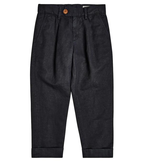  Brunello Cucinelli Kids Brunello Cucinelli Kids Linen And Cotton Pants 