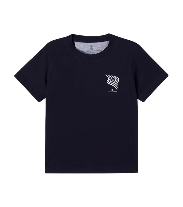  Brunello Cucinelli Kids Brunello Cucinelli Kids Logo Cotton Jersey T-shirt 