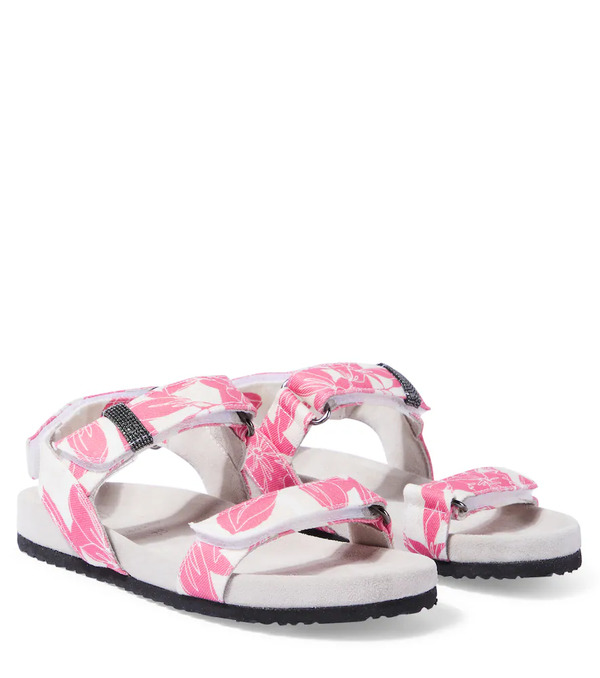  Brunello Cucinelli Kids Brunello Cucinelli Kids Monili Printed Sandals 