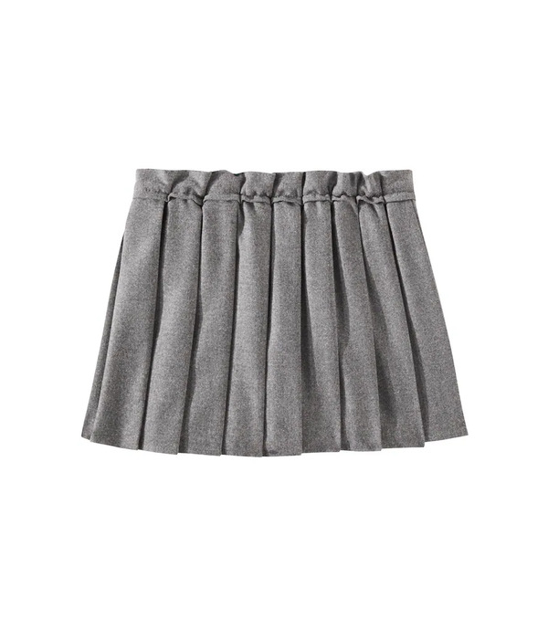  Brunello Cucinelli Kids Brunello Cucinelli Kids Pleated Wool-blend Skirt 