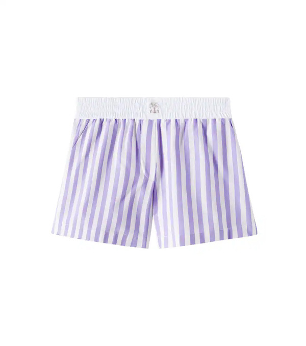  Brunello Cucinelli Kids Brunello Cucinelli Kids Striped Cotton And Silk Bermuda Shorts 