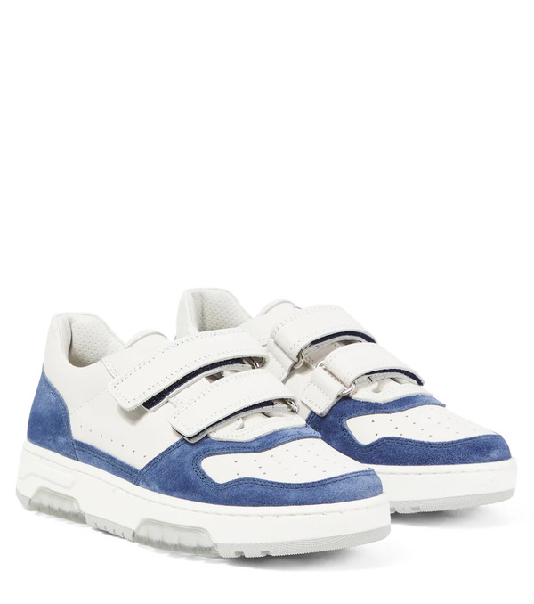  Brunello Cucinelli Kids Brunello Cucinelli Kids Suede-trimmed Leather Sneakers 