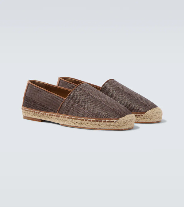  Brunello Cucinelli Brunello Cucinelli Leather-trimmed Espadrilles 