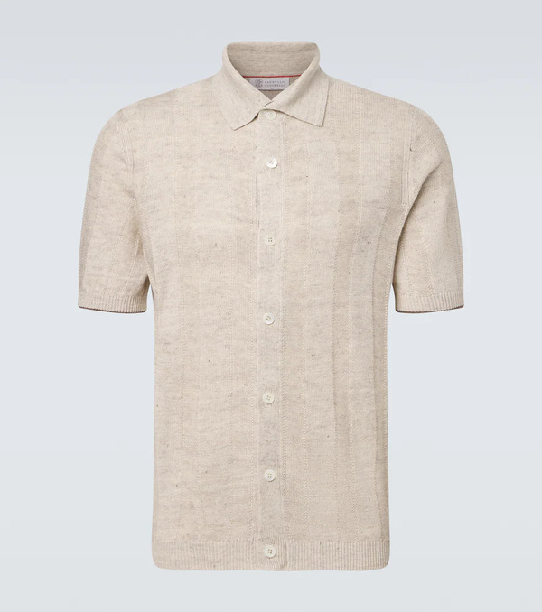  Brunello Cucinelli Brunello Cucinelli Linen And Cotton Polo Sweater 