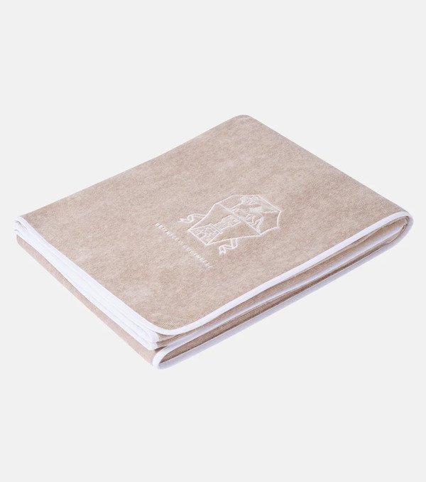  Brunello Cucinelli Brunello Cucinelli Logo Cotton Terry Beach Towel 