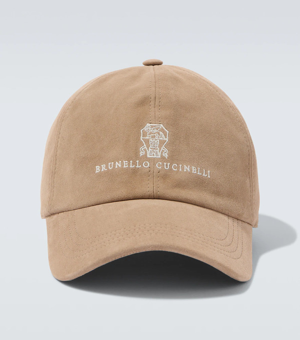  Brunello Cucinelli Brunello Cucinelli Logo Suede Baseball Cap 