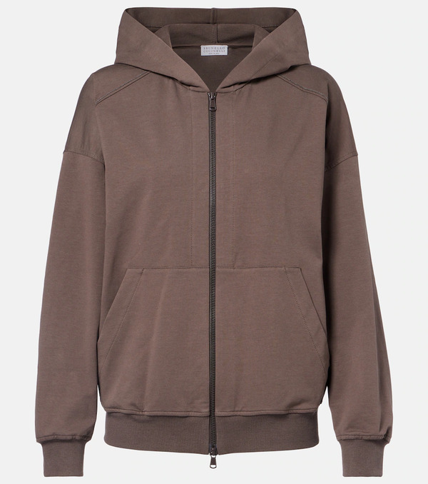  Brunello Cucinelli Brunello Cucinelli Monili Cotton Zip-up Hoodie 