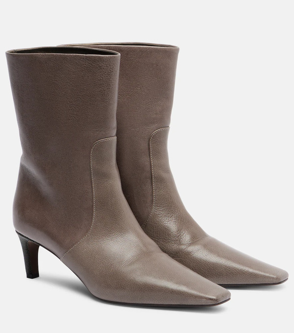  Brunello Cucinelli Brunello Cucinelli Monili Leather Ankle Boots 
