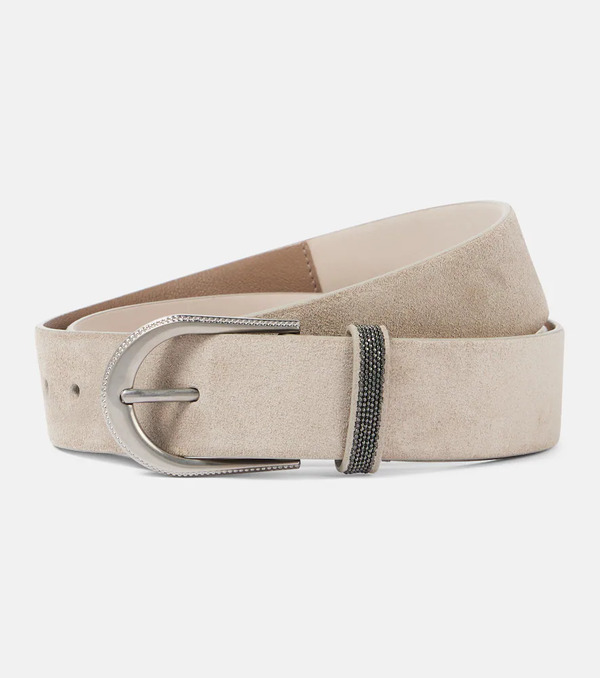  Brunello Cucinelli Brunello Cucinelli Monili Suede Belt 