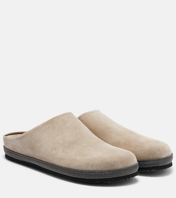  Brunello Cucinelli Brunello Cucinelli Monili Suede Clogs 