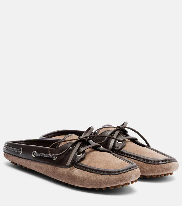  Brunello Cucinelli Brunello Cucinelli Monili Suede Mules 