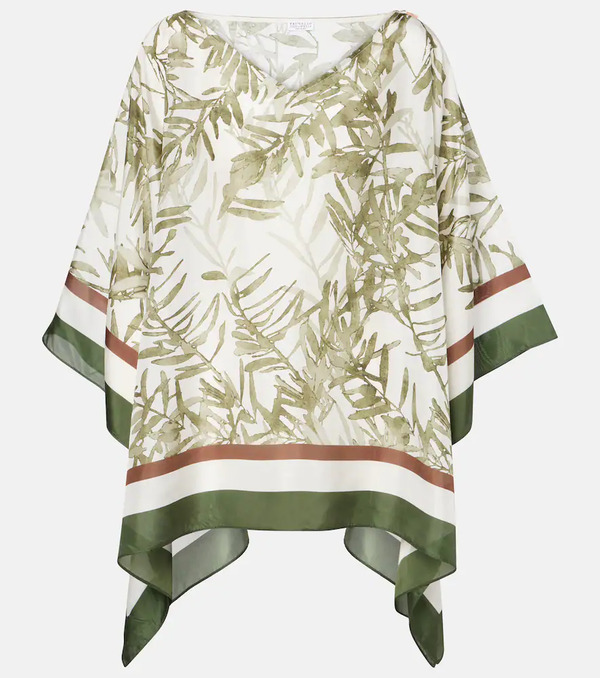  Brunello Cucinelli Brunello Cucinelli Printed Silk Kaftan 