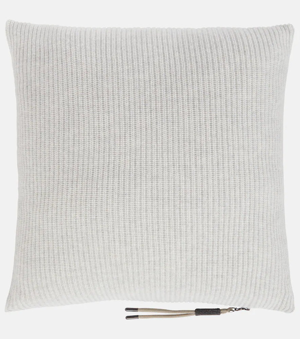  Brunello Cucinelli Brunello Cucinelli Ribbed-knit Cashmere Pillow 