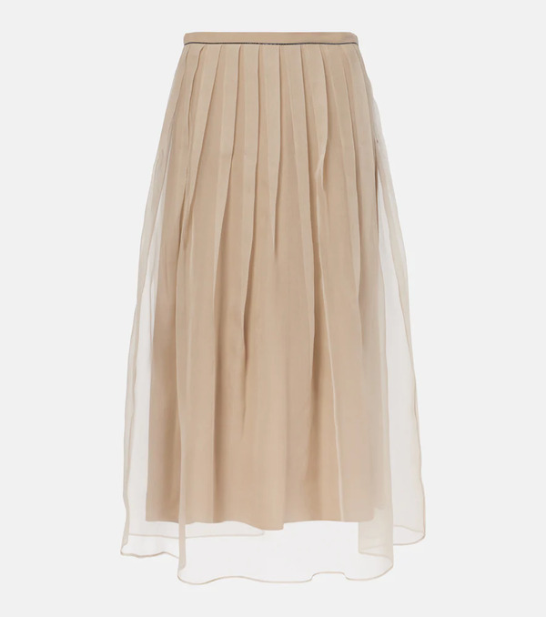  Brunello Cucinelli Brunello Cucinelli Silk Midi Skirt 