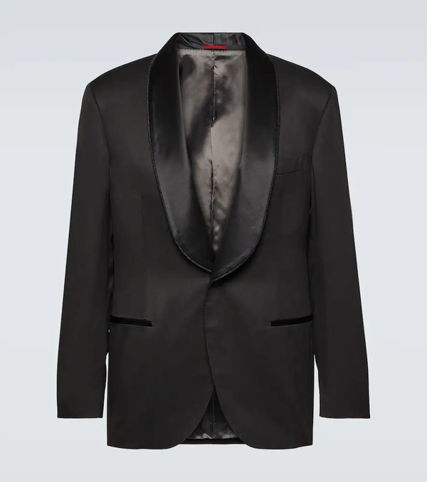  Brunello Cucinelli Brunello Cucinelli Single-breasted Silk Tuxedo Jacket 