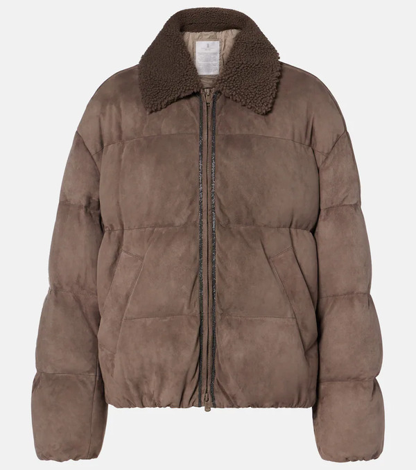  Brunello Cucinelli Brunello Cucinelli Suede Down Jacket 