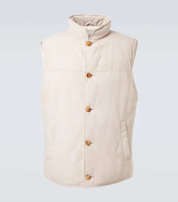  Brunello Cucinelli Brunello Cucinelli Suede Down Vest 