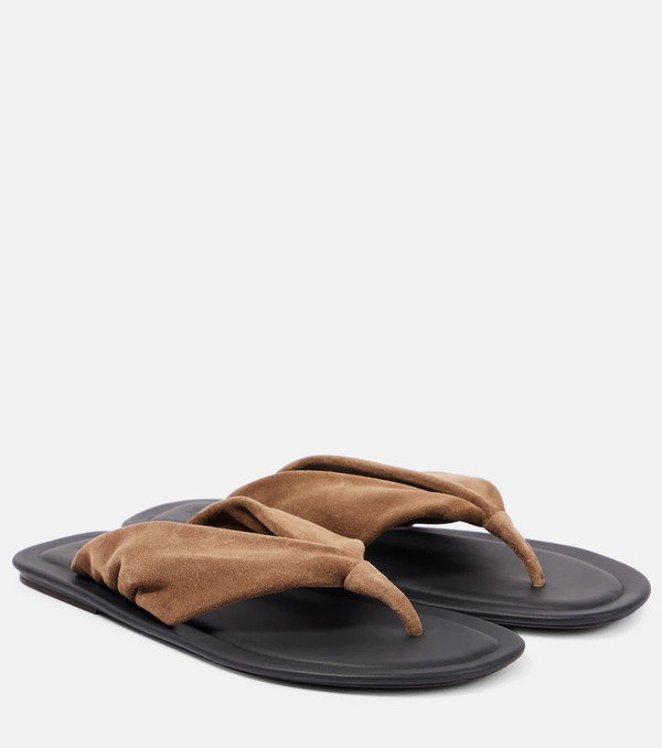  Brunello Cucinelli Brunello Cucinelli Suede Thong Sandals 