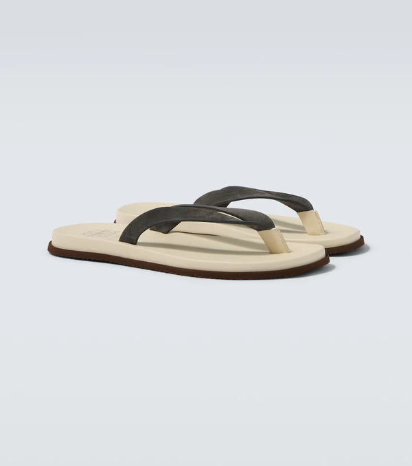  Brunello Cucinelli Brunello Cucinelli Suede Thong Sandals 