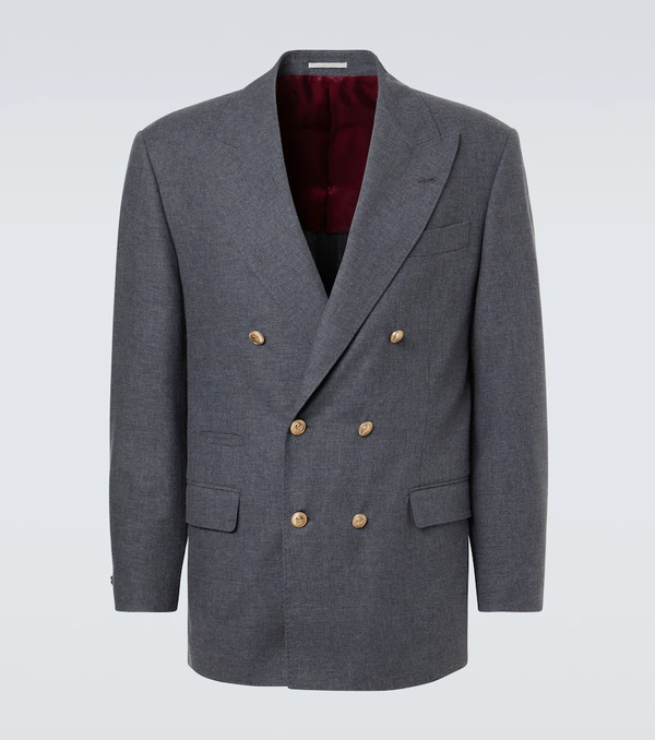  Brunello Cucinelli Brunello Cucinelli Wool, Cotton, And Silk Blazer 