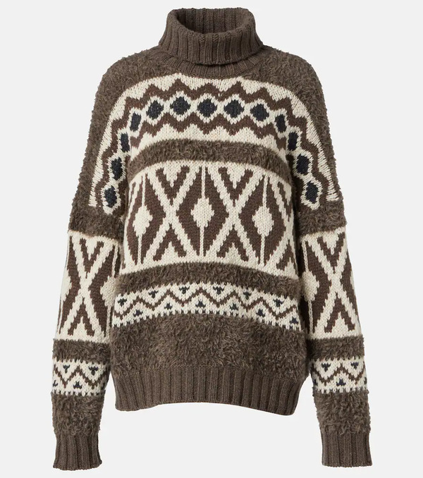  Brunello Cucinelli Brunello Cucinelli Wool Jacquard Turtleneck Sweater 