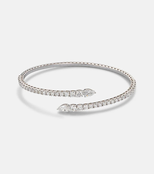  Bucherer Fine Jewellery Bucherer Fine Jewellery Classics Twist 18kt White Gold Bangle With Diamonds 