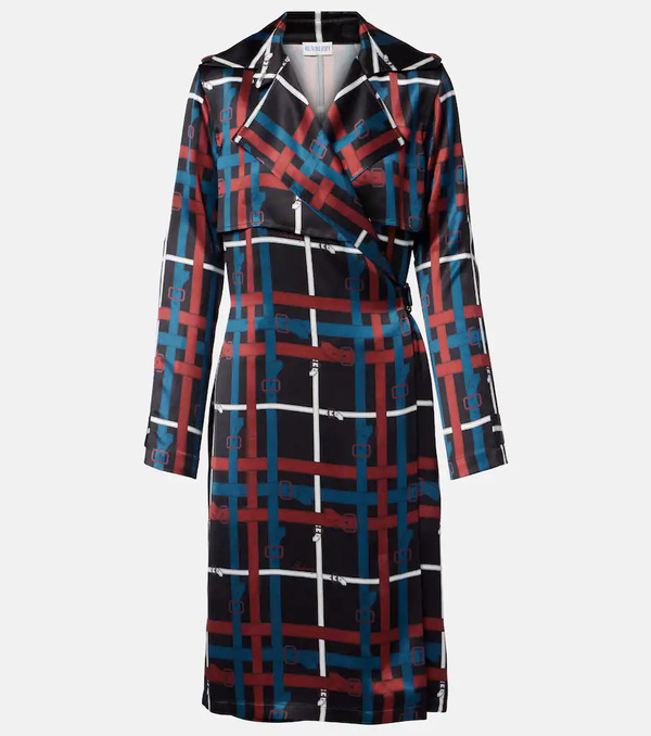  Burberry Burberry Belt Check Crãªpe Wrap Dress 