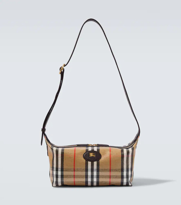  Burberry Burberry Burberry Check Canvas Shoulder Bag 